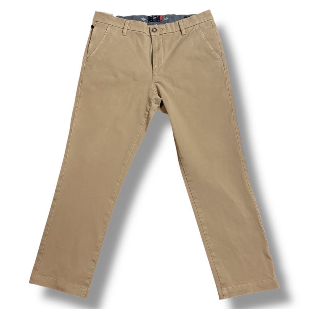Levi’s Dockers Chinos Mens Tan Brown Slim Flat Front Stretch Pants SZ 34/29